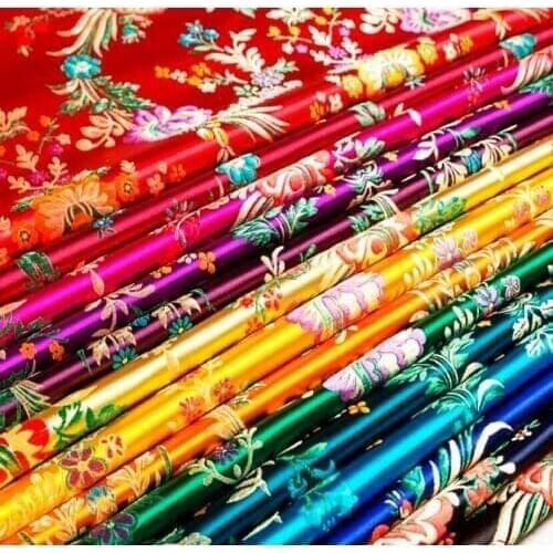 Silk fabric brocade Imitation smoothy shiny jacquad fabric curtain bag pillow dress cosplay cloth
