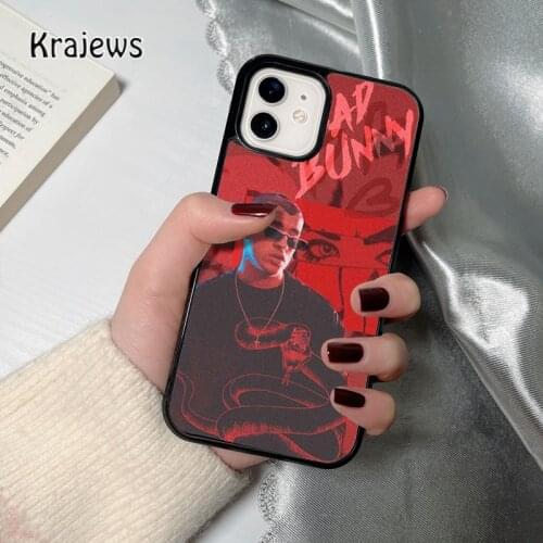 Krajews Bad Red Bunny coque Phone Case for iPhone 12 mini 5 6S 7 8 PLUS X XS XR 11 PRO MAX SE 2020 Back Cover Funda Shell