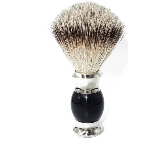 WLONG Silvertip Beauty Pure Badger Bristle Beard Shave Soap Lather Brush Professional Hair Salon Tool for Man