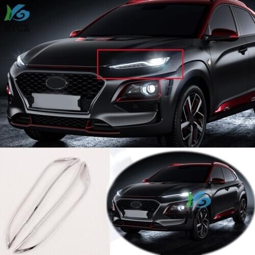 For Hyundai Kona 2018 2019 2020 ABS Chrome before Headlight Decorative frame Rear tail light Decorative frame Car styling