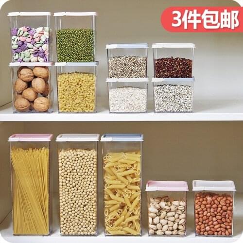 Kitchen Items Airtight Rice Container 3 PCS/Lot 3 Sizes Plastic Clear Fridge Food Storage Box