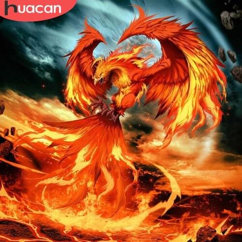 HUACAN Diamond Embroidery Animals 5D DIY Diamond Painting Phoenix Full Square/Round Drill Mosaic Cross Stitch Decoration Home