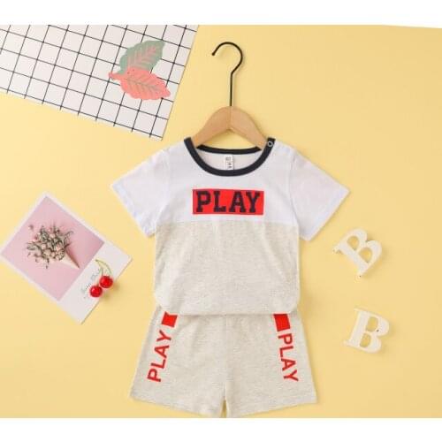 Summer Boy Girls Clothes Sets Letters Cotton T-shirt + Shorts 2PCS Suit Baby Boys Clothing Set