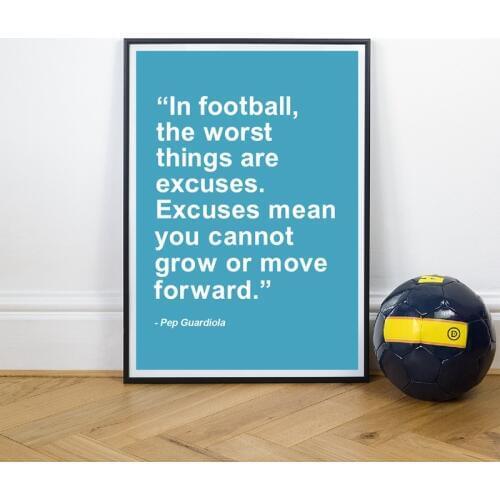 Pep Guardiola Football Quote Poster Wall Art Canvas Prints Boys Room Decor