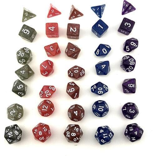 Multi-faceted crystal Dice 7 pieces / set of desktop games entertainment D4, D6, D8, D10, D%, D12, D20