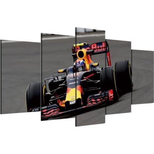 Modular Canvas HD Prints Fashion Home Wall Art Car Posters 5 Pieces F1 Cycle Racing Paintings Boys Room Decor Pictures Framework