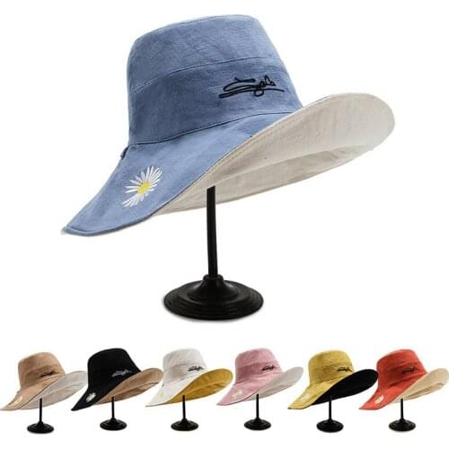 Fisherman Hat Set Chrysanthemum Hat Double-sided Daisy Fisherman Hat Female Sun Hat Hat Four Seasons Hat Basin Hat Bucket Hat