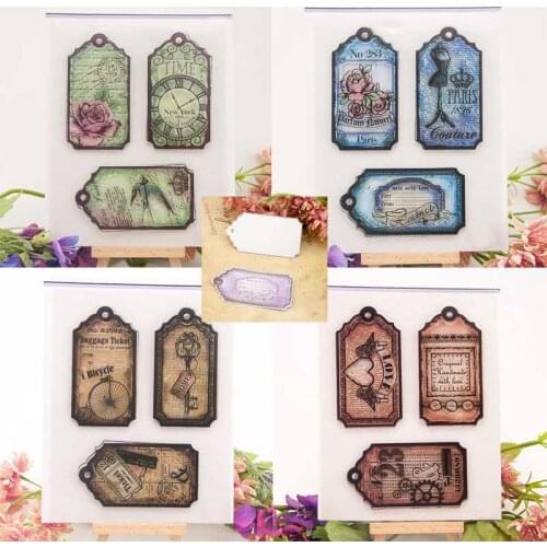 Christmas gift card Stamp die Set craft Tag Metal Cutting Dies label clear stamps with dies for scrapbooking gift DIY decor tool