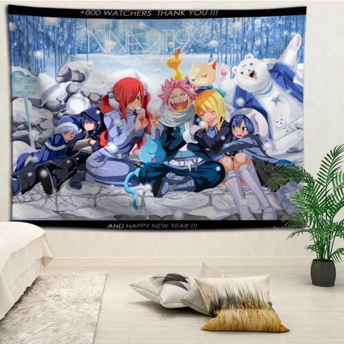 New Arrival Fairy Tail Tapestry Hanging Blanket background wall bedroom Home Art Tapestries Decor Customize your image