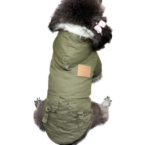 Pet Dog Winter Thickening Outerwear For Hiking Running Exercise In Cold Weather Dogs Long Sleeve Hooded Jacket