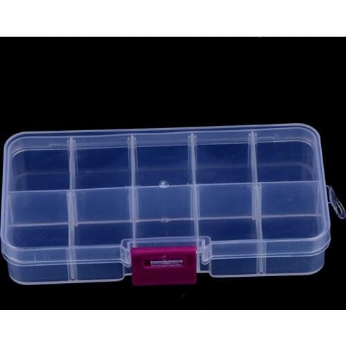 10Grids Plastic Compartments Organizer Jewel Bead Case Cover Screw Organizer Container Storage Box