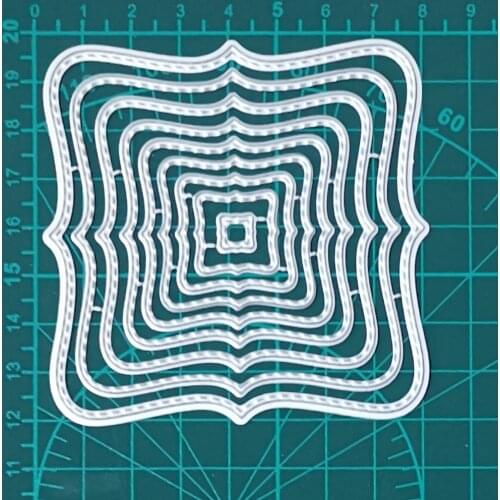 Frames Square Card Curves Edge Making Scrapbooking Die Metal Crafts Layering Metal Cutting Dies Christmas Card Handmade New 2020