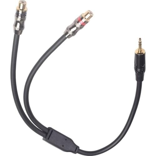 REXLIS 11.8Inch Stereo Audio Y Type Cable-3.5mm Male to 2X RCA Female-Audio Adapter Cable for Mobile Phone and Computer Speakers