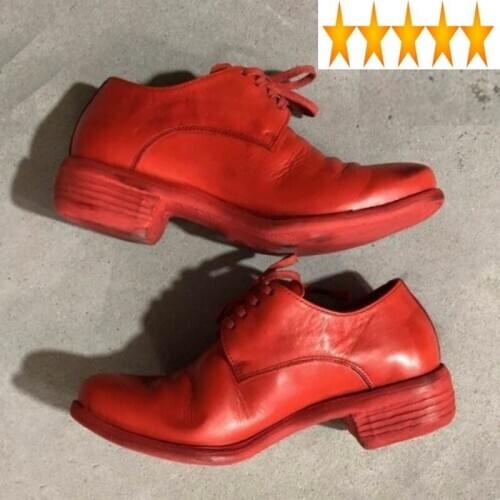 Cowhide Mens Luxury Italian Designer Genuine Dress Formal Lace Up Block Med Heels Office Work Leather Shoes