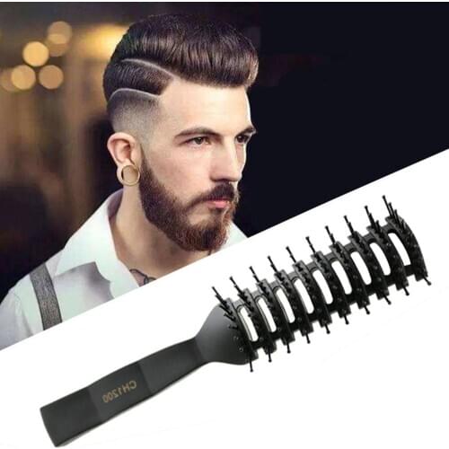 Wet/dry use Anti-Static Hair Brush Hair Comb Small Curved Comb With Matte Texture Handle Massage Comb Styling Tools
