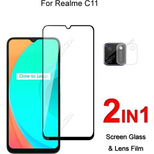 Full Cover Glass For Realme C11 Screen Protector Protective Tempered Glass Explosion Proof & Camera Lens Film