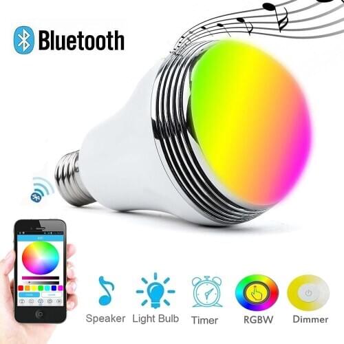 LED bluetooth remote control sound light one with multiple music lights smart remote control LED bluetooth music bulb light