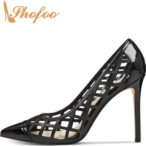 Patent Leather Women Stiletto Pumps Office&Career Shoes Spring/Autumn Slip-on Pointed Toe Kitten Heels Mature Novelty Sexy 2021