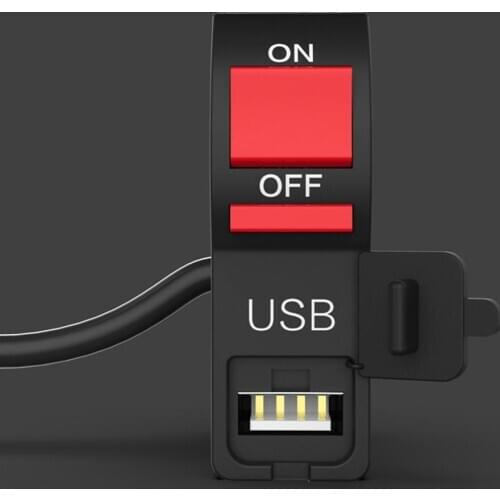 Universal Motorcycle Handlebar ON/OFF Button Controller Switch with USB Charge