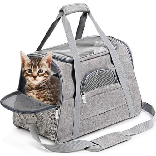 Breathable Cat Carrier Bag Cat Canvas Mesh Bag Portable Handbag Backpack Pet Carrier for Cat Dog Puppy Single Shoulder Bags