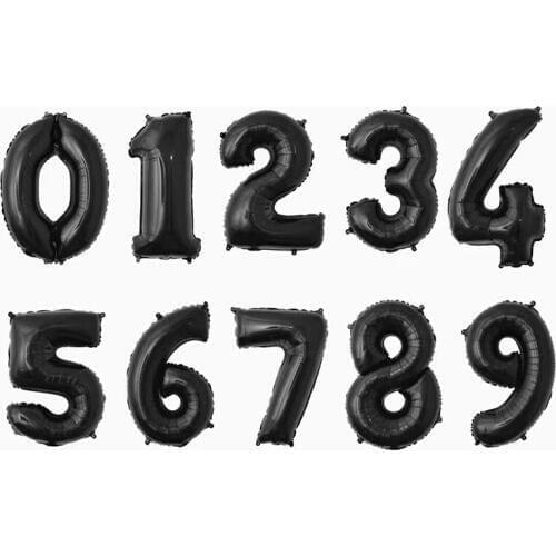 32 inch Black Foil Balloon Large Helium Number Balloons Wedding Decoration Children Birthday Anniversary Party Souvenirs
