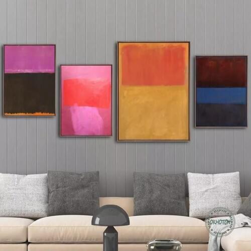 Mark Rothko Colorful Emotions Poster Modern Home Decoration Abstract Canvas Paintings Print Wall Art Pictures for Living-Room
