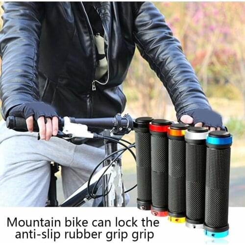 1 Pair Mountain Road Cycling Bike Bicycle MTB Handlebar Cover Grips Bilateral Soft Rubber Anti-slip Handle Grip Lock Bar End