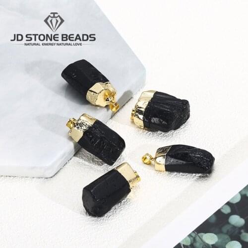 1Pcs Natural Crystal Black Tourmaline Stone Pendant Black Tourmaline Original Stone Gemstone Fashion Jewelry Charms