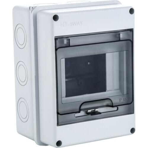 5 Way Plastic Electrical Distribution Box Waterproof MCB Box Panel Mounted Distribution Box HT Series