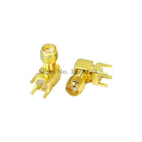50pcs/lot SMA female Thru Hole plug Right Angle 90 DEGREE ( SMA-KWE ) PCB Mount connector RF adapter