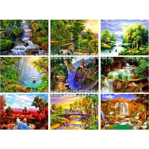 5D DIY diamond painting bridge cross stitch full square diamond diamond embroidery mosaic landscape home decoration gift TT1907