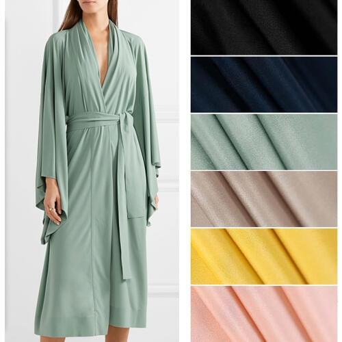 6Colors! 115CM Wide 30MM Solid Color Heavy Silk Crepe de Chine Fabric for Summer Spring Dress Shirt Cheongsam Pants Suit E1044