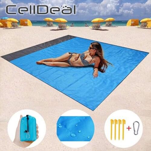 Large Picnic Mat Waterproof and Windproof Pocket Beach Blanket Portable Lightweight Mat Outdoor Travel Camping Mats Rug