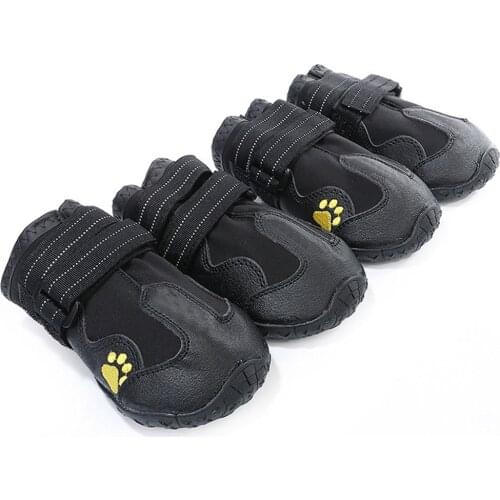 Dog Boots for Dogs Non-Slip Waterproof Dog Booties for Outdoor Pets Dog Shoes for Medium to Large Dogs 4 pcs with Rugged Sole