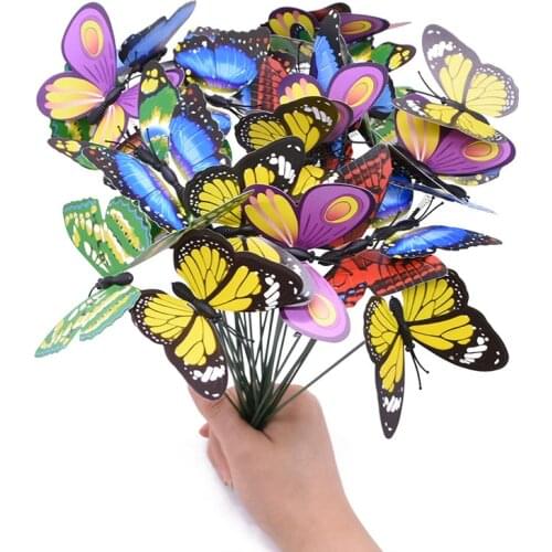 Bunch of Butterflies Garden Yard Planter Colorful Whimsical Butterfly Stakes Decoracion Outdoor Decor Flower Pots Decoration