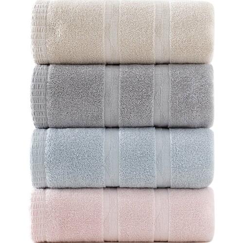 Japanese Concise Style Household Bath Towel 70*140cm All Cotton Multicolor Water Absorption Large Size Towel Bathroom For Adult