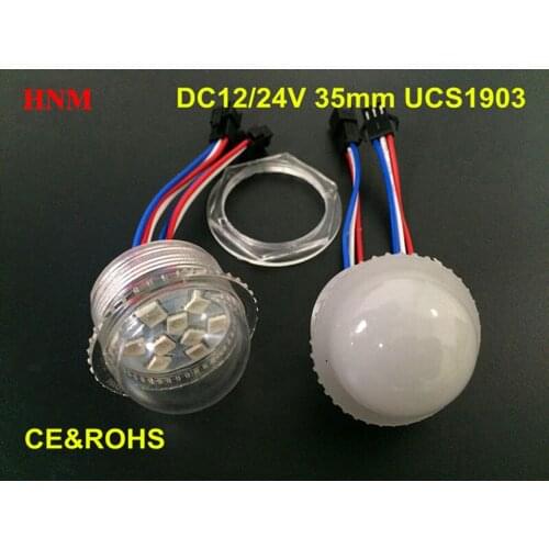 DC 12V 24V 35mm 9LEDs UCS1903 rgb pixel led module light,digital rgb full color amusement ride funfair lights,Waterproof IP67