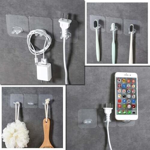 2pcs 6 x 6cm Toothbrush Holder Transparent Trip Stand Toilet Shaver Organizer Kids Tooth Brush Storage Rack Bathroom Accessories