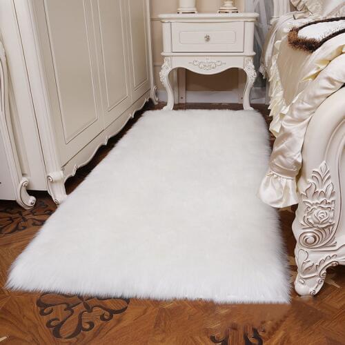 Baby Playmats Wool Imitation Sheepskin Rugs Faux Fur Bedroom Shaggy Carpet Window Mats Livingroom Decor Sofa Office Mats