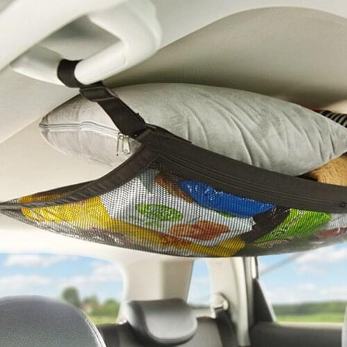 Double-layer Mesh Car Roof Storage Nets Car Luggage Nets Suspended Car Storage Bags Car Roof Nylon Elastic Net Pockets