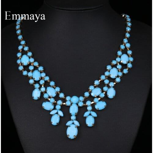 Emmaya Sparkling Blue Zirconia Necklace For Women Fascinating Dress-up In Wedding Party Fashion Personality Jewelry