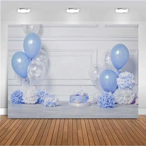 Balloons Cake Smash Photography Backdrops Door Frame Floral Photography Printed Backdrop Prop Baby Artistic Portrait Background