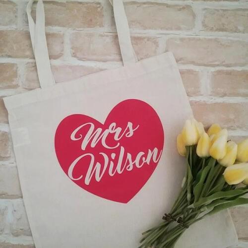 Personalize Wedding sweet heart Bride Bridesmaid Maid of Honor canvas Tote Bags bridal shower company gift bags Party favors