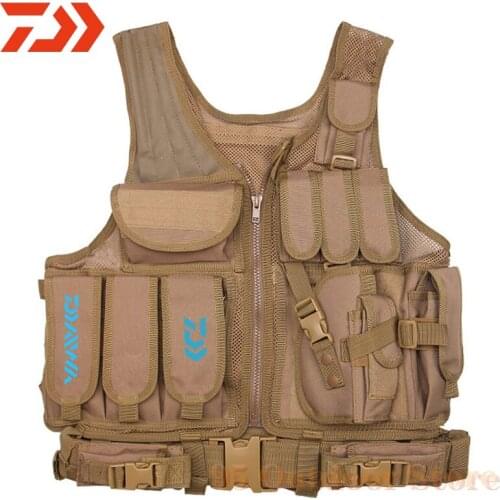 Daiwa Fishing Men Camouflage Mesh Vest Multi-purpose Quick-drying Breathable Wear-resistant Anti-static Moisture Wicking Vest