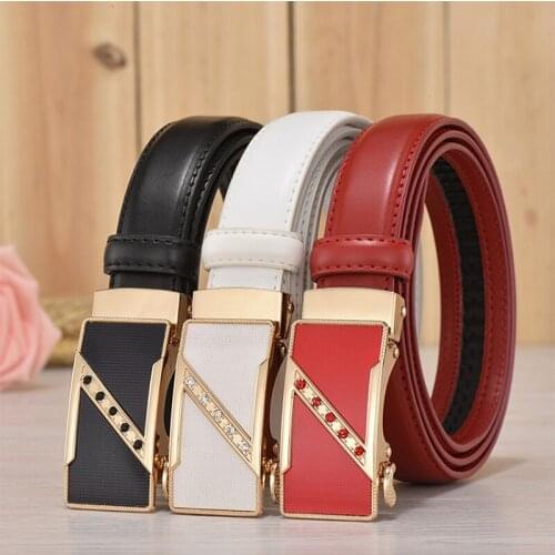 Candy Color Metal Buckle Thin Casual Belt For Women , Leather Belt Female Straps Waistband For Apparel Accessories