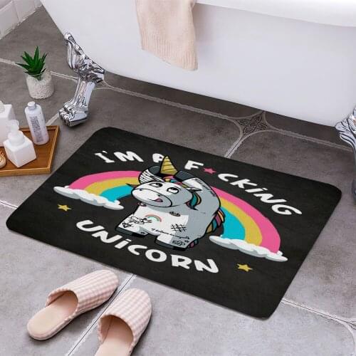 I am a fucking unicorn 3D Print Doormats Rectangle Non-Slip DoorMat Bedroom Kitchen Entrance Print Door rugs Dropshipping