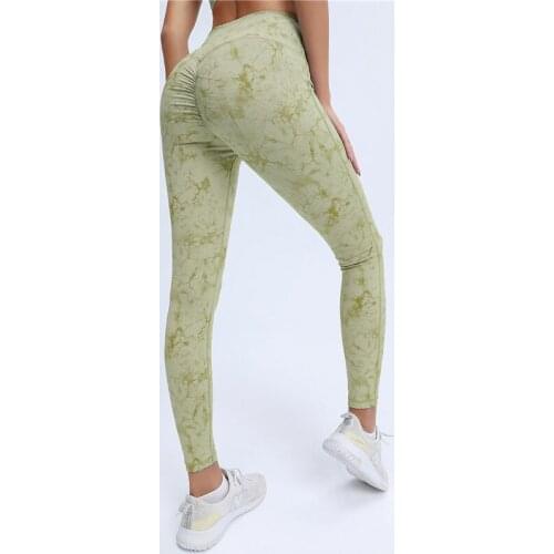Yoga Pants Women High Waist Hip Push Up Feeling Tie-dye Sports Leggings High Waist Elastic Fitness Cross-border Ladies Tights