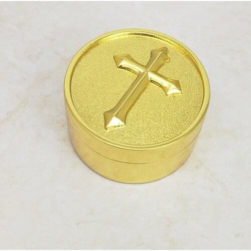 Mini Size 3.9cm Metal Round Case Gold Color Small Items Storage Portable Cream Box Medicine Box Container Organizer