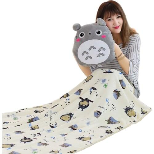 Cartoon cute cartoon three-in-one pillow quilt dual-use cushion plush toy warm hands cover high quality special gift fot friends