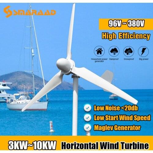 New Energy Windmill 3KW 5KW 10KW 48v 96V 220V Wind Turbine Generator Maglev Generator And Auto MPPT Controller On Grid system